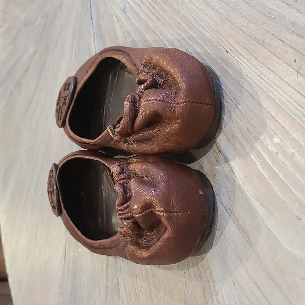Tory Burch brown leather ballet flats - Picture 3 of 8